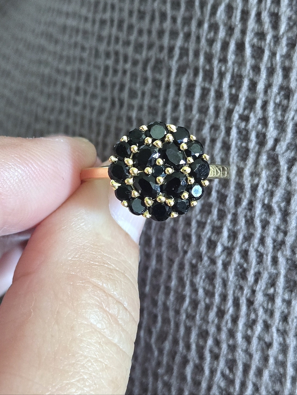 Shivam Black🖤 Spinel Floral🌸 Cluster Ring💍 - NWT - Picture 6 of 16
